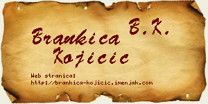 Brankica Kojičić vizit kartica